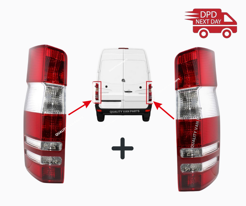 Tail Light Lens Covers L+R for Mercedes Sprinter 2006–2018 Rear Lamp Pair N/S O/S W906 Van