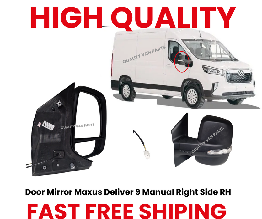 Door Mirror Manual Right RH For Maxus Deliver 9 Driver Side