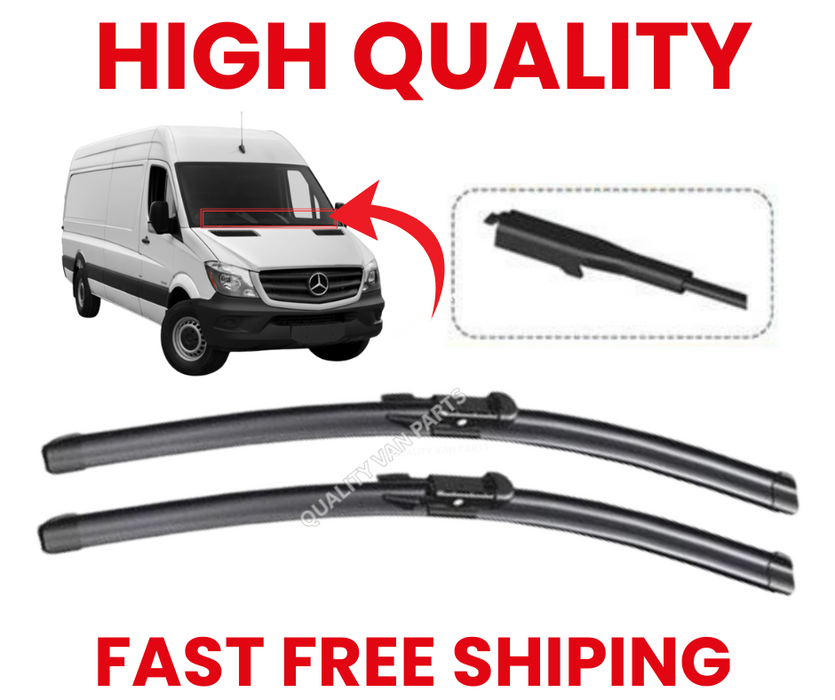 Mercedes Sprinter 2006–2018 Front Windscreen Wiper Blades Set 26"/24" New