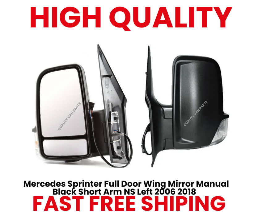 Manual Wing Mirror Short Arm for Mercedes Sprinter Left Side 2006–2018