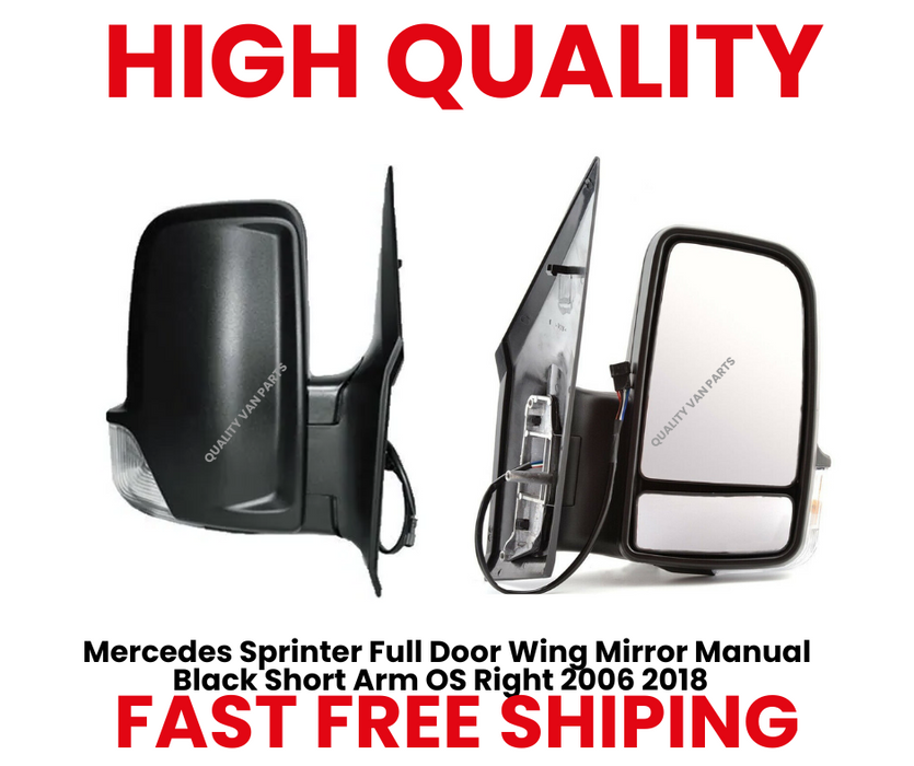 Manual Wing Mirror Short Arm for Mercedes Sprinter Right Side 2006–2018