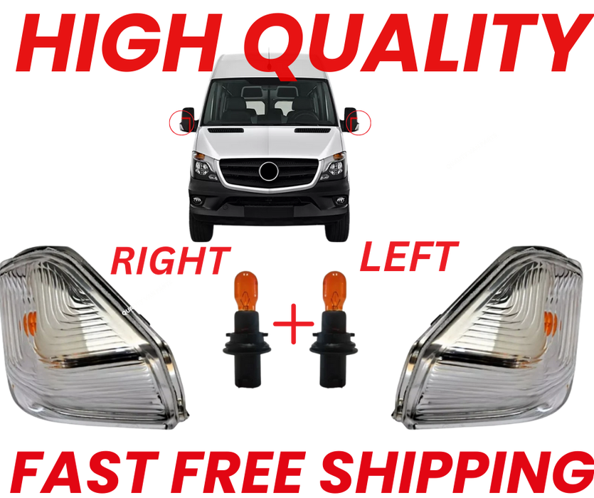 Fits Mercedes Sprinter 2012-2018 Right and left Side Wing Mirror Indicator Lens With Bulb