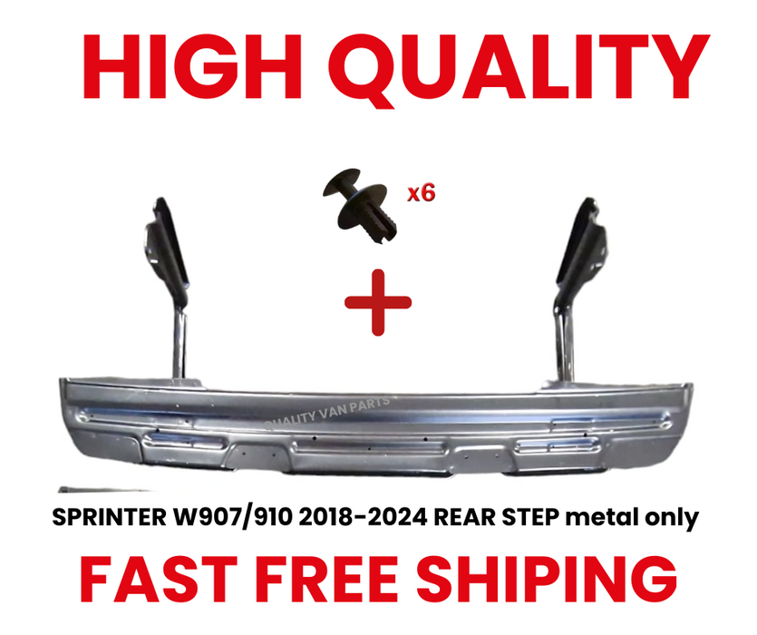 For Mercedes Sprinter w906 W907 W910 Rear Back Bracket Metal Step 2006 - 2023+x6 clips