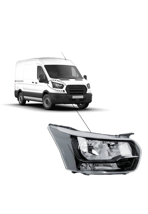 Right Side Headlight O/S Headlamp Chrome Trims for 14-25 Ford Transit Mk8 (For: Ford Transit)