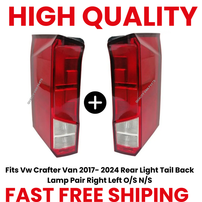 Fits Vw Crafter Van 2017- 2024 Rear Light Tail Back Lamp Pair Right Left O/S N/S