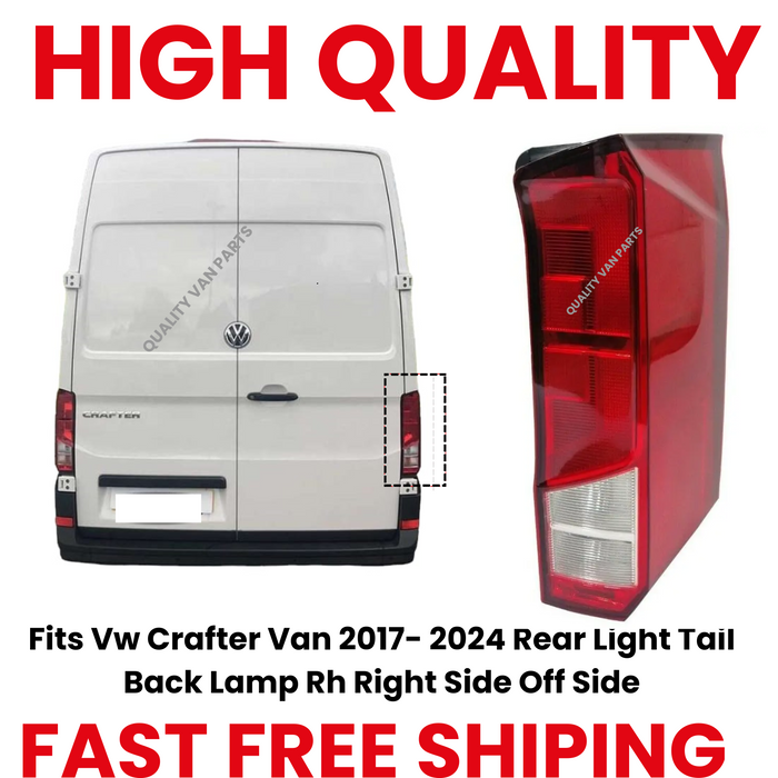 Fits Vw Crafter Van 2017- 2024 Rear Light Tail Back Lamp Rh Right Side Off Side