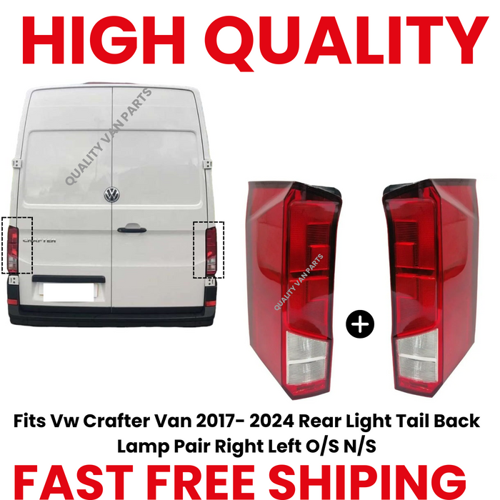 Fits Vw Crafter Van 2017- 2024 Rear Light Tail Back Lamp Pair Right Left O/S N/S