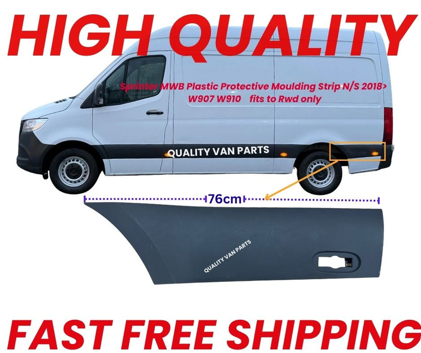 Fit Mercedes Sprinter MWB 2018-2026 Left Side Plastic Protective Moulding Trims