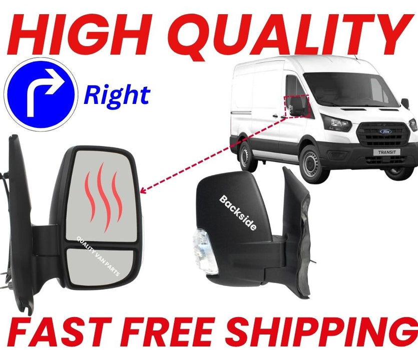 Driver Right Side Wing Mirror O/S Electric Heated for 14-26 Ford Transit Mk8