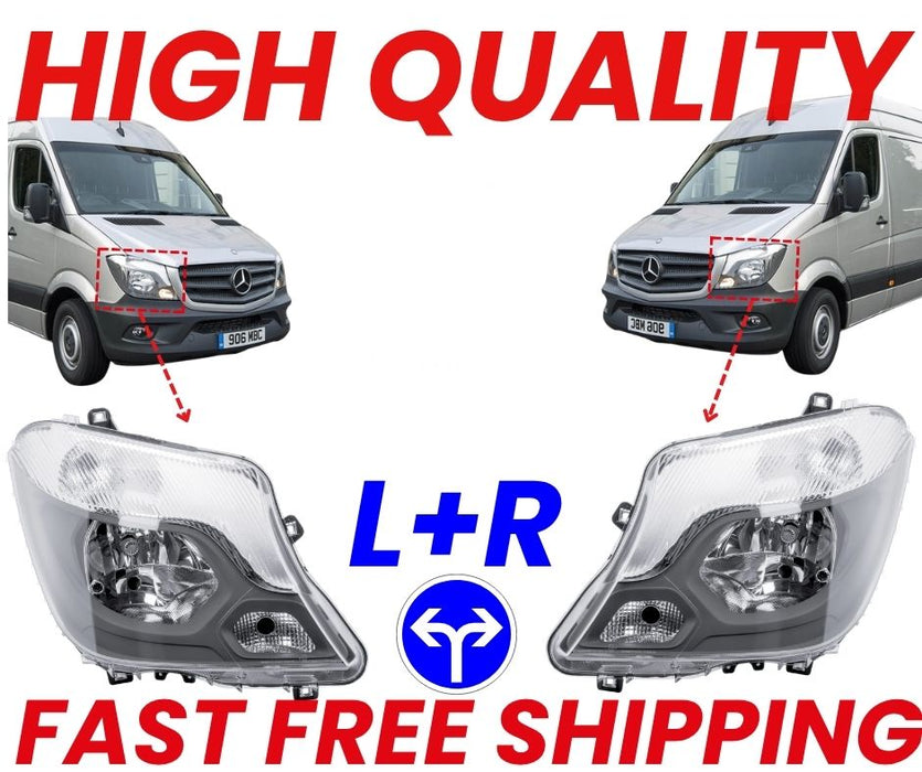1 Pair Left Right Side Headlight Head Lamp for 14-18 Mercedes Sprinter W906