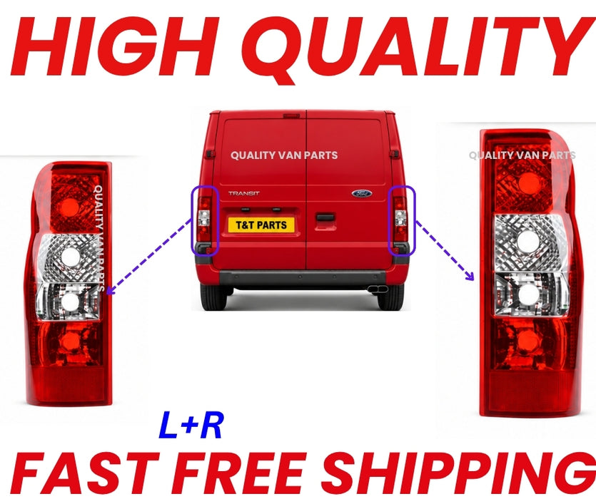 Pair Rear Tail Light Brake Lamp Lens For Ford Transit MK7 2006-2014 Left+Right