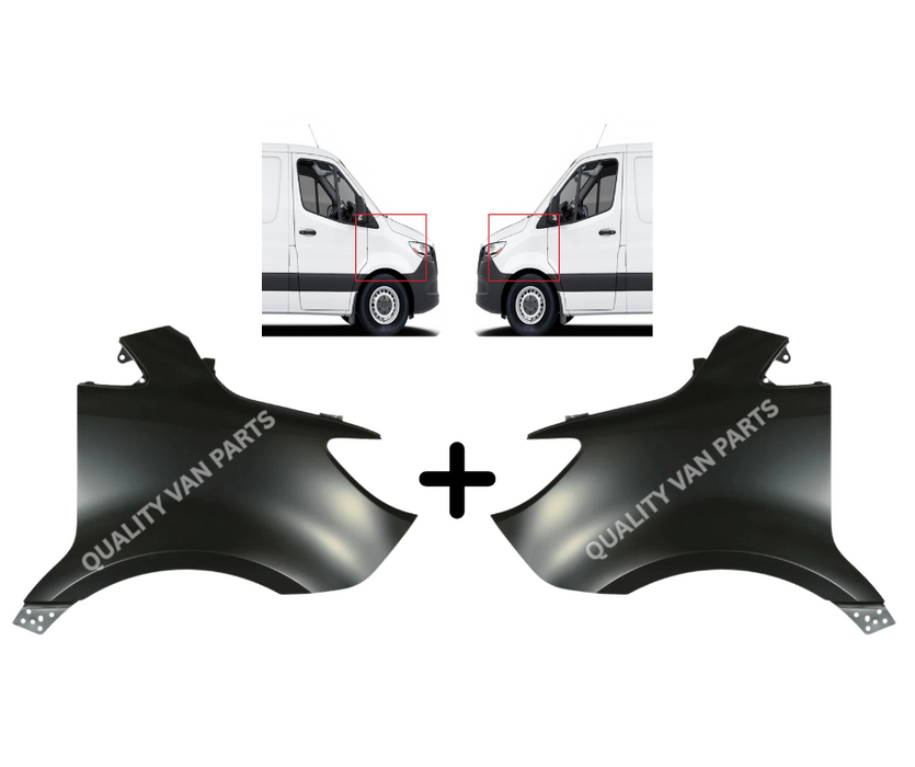 Mercedes Sprinter 2018> Front Wing Fenders Left & Right Sides - New Pair A9108810000 / A9108810100
