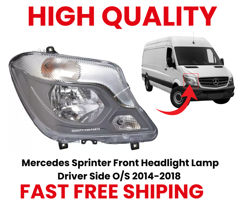 Mercedes Sprinter Headlight Driver Side Offside Lamp Unit Complete 2014–2018