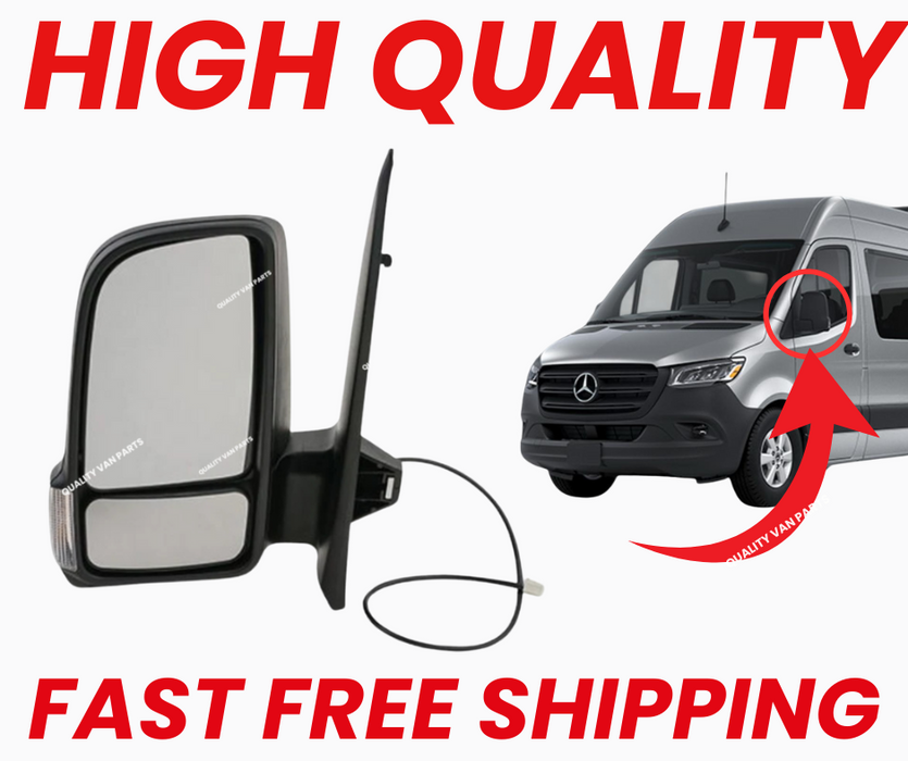Mercedes Sprinter 2018–2025 Manual Short Arm Wing Door Mirror Left Passenger Side