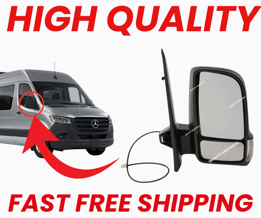 Mercedes Sprinter 2018-2025 Manual Short Arm Wing Door Mirror Right Side