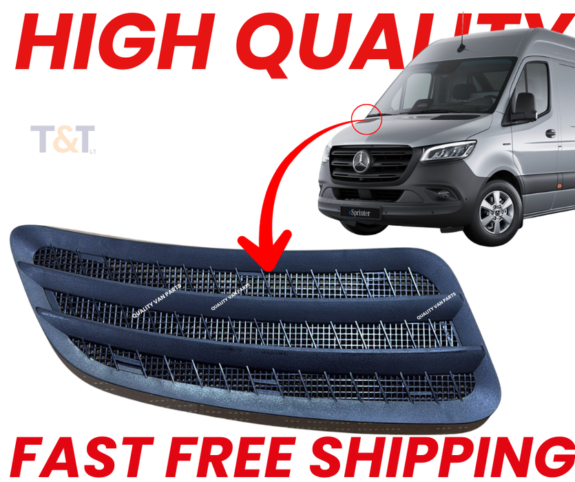 Hood Grille Vent Cover Trim Right for Mercedes Sprinter W907 2018 Onward Front Bonnet Air Vent (Copy)