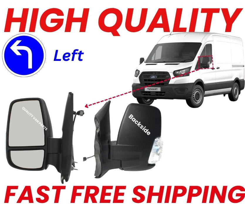Ford Transit Mk8 2014-> Door Wing Mirror Manual Short Arm Passenger Side Left