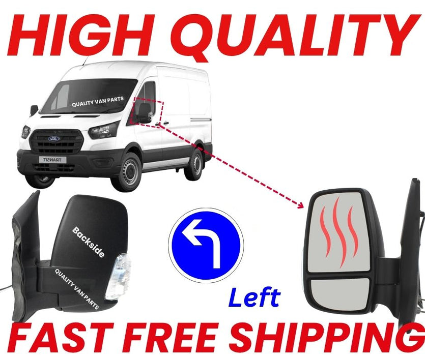 Passenger Left Side Wing Mirror N/S Electric Heated for 14-26 Ford Transit Mk8