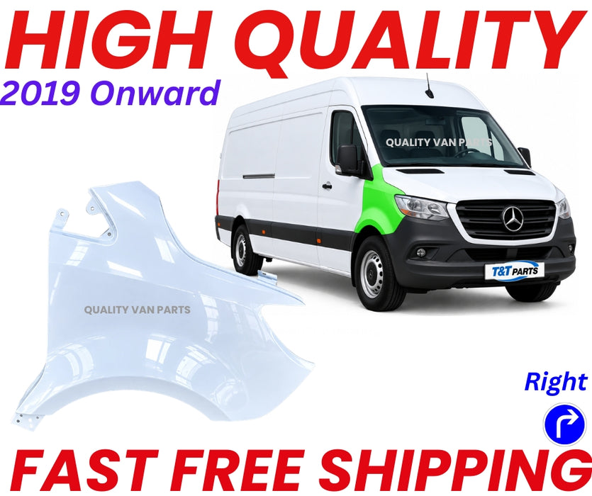 Mercedes Sprinter W907 W910 2019-2026 Front Right Wing Fender O/S Painted White