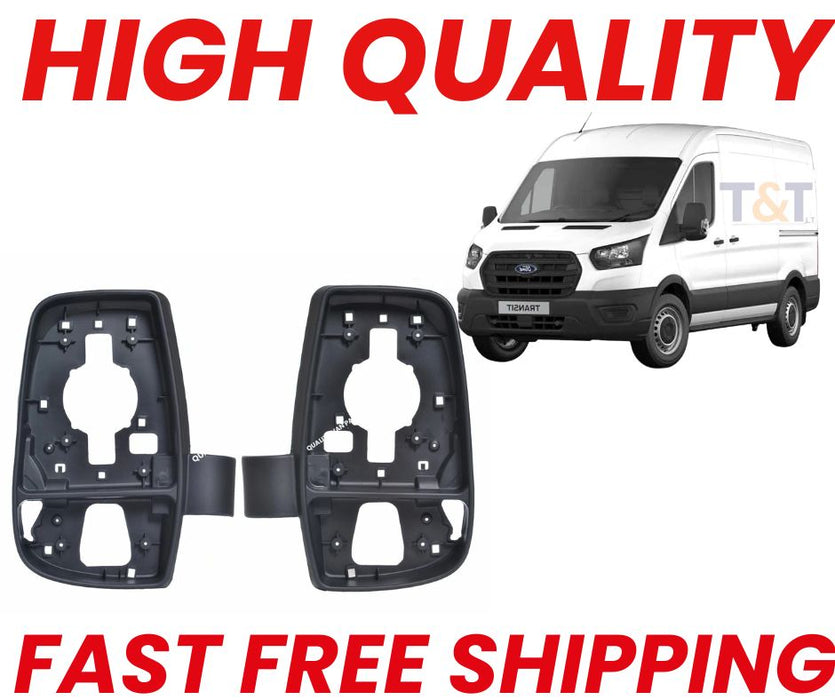 Ford Transit MK8 Door Wing Mirror Black Inner Frame Covers PAIR NS OS 2014+ NEW