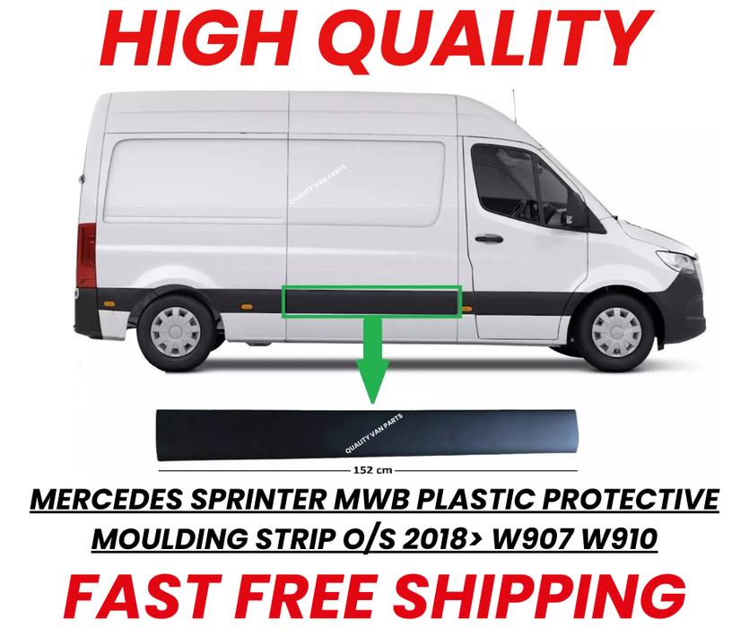 Mercedes Sprinter MWB Plastic Protective Moulding Strip O/S 2018> W907 W910
