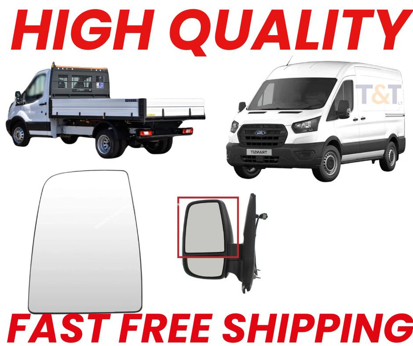 Ford Transit MK8 2014-2024 Upper Manual Door Wing Mirror Glass Left Side