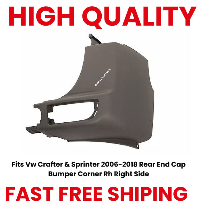 Fits Vw Crafter & Sprinter 2006-2018 Rear End Cap Bumper Corner Rh Right Side