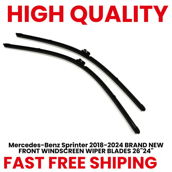 Mercedes-Benz Sprinter 2018-2024 BRAND NEW FRONT WINDSCREEN WIPER BLADES 26"24"