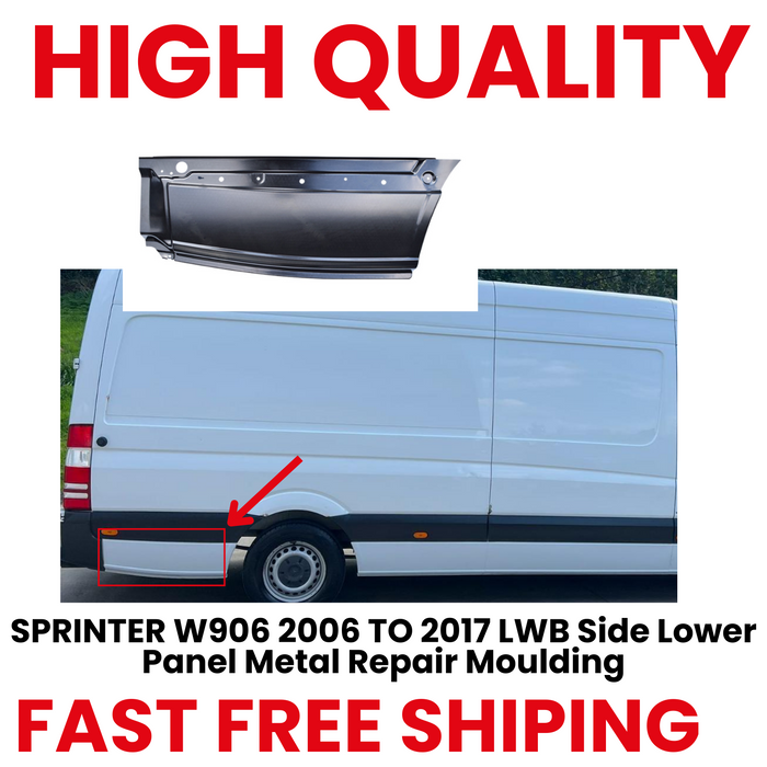For Mercedes Sprinter LWB Side Lower Panel Metal Repair Moulding O/S 2006 2018