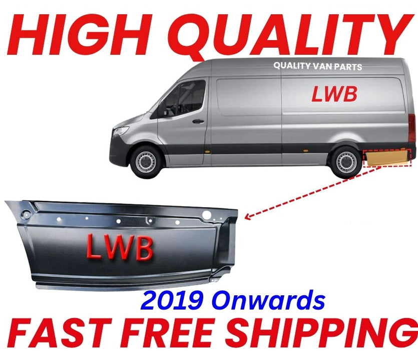 Mercedes Sprinter 2018 Onward LWB Side Lower Panel Metal Steel Repair Moulding N/S