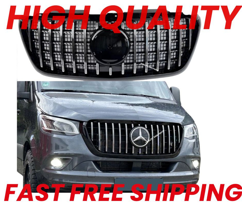 For Mercedes W907 Panamericana Front Radiator Grille Sprinter 2018-2025 Facelift