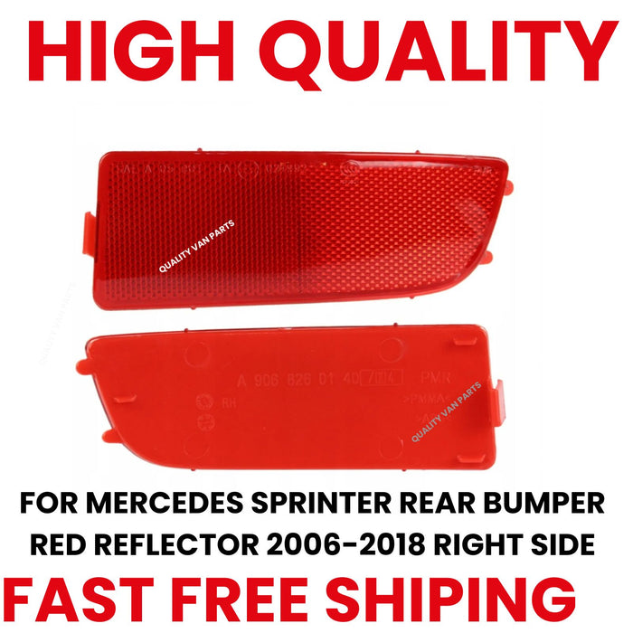 FOR MERCEDES SPRINTER REAR BUMPER RED REFLECTOR 2006-2018 RIGHT SIDE