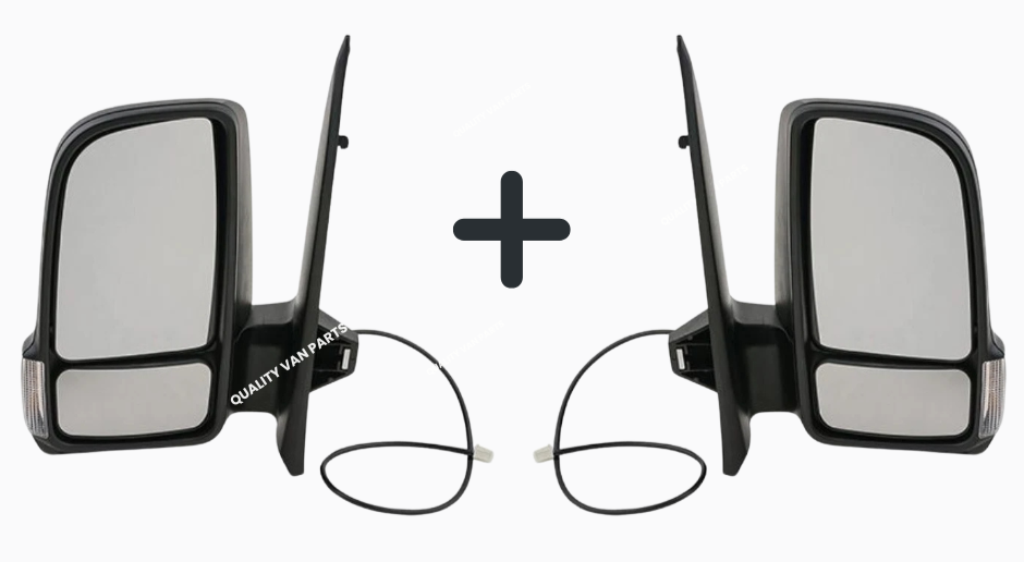 Pair Manual Short Arm Wing Door Mirrors for Mercedes Sprinter 2018–2025 Left+Right