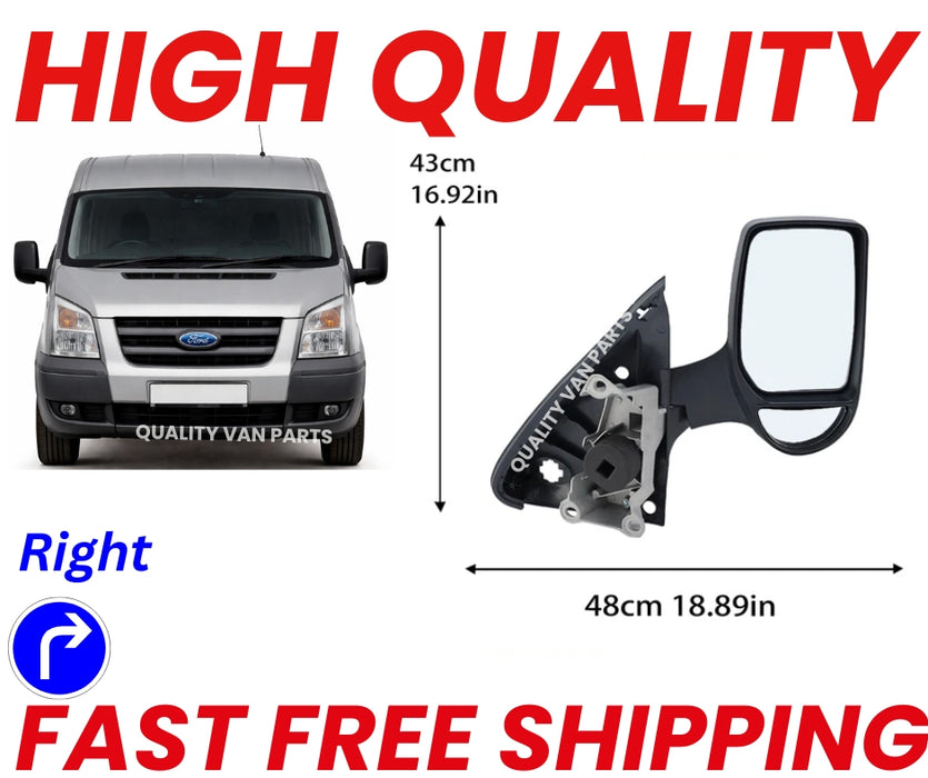 Ford Transit MK6 MK7 2000-2014 Door Wing Mirror Manual Short Arm Drivers Side