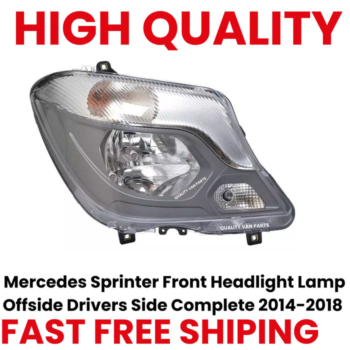Mercedes Sprinter Front Headlight Lamp Offside Drivers Side Complete 2014-2018