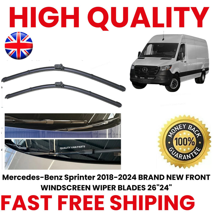 Fits Mercedes Sprinter 2012 to 2018 Windscreen Wiper Blade Front Set 26" 24"