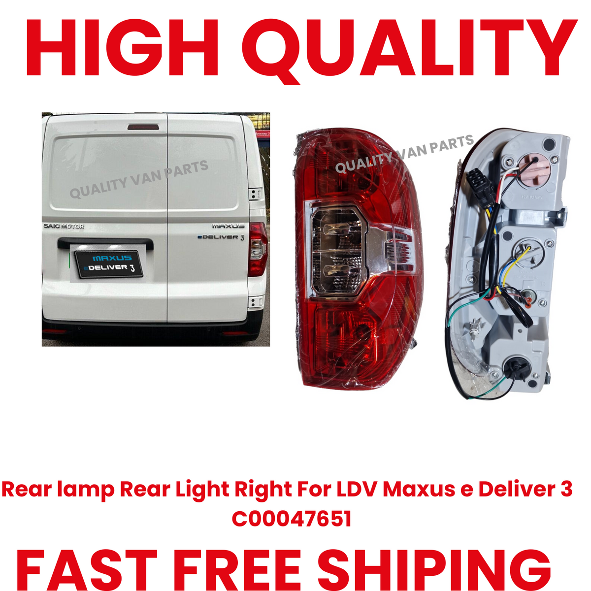 For LDV MAXUS e Deliver 3 / T60 PRO TRAILRIDER REAR TAIL LIGHT LAMP RI ...