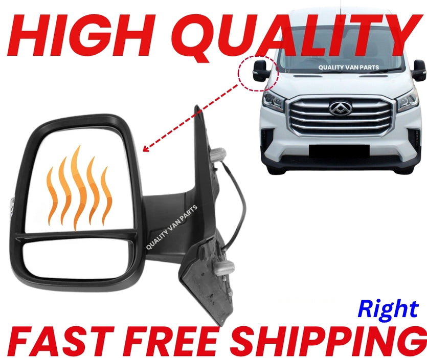 FOR 2020-ON MAXUS DELIVER 9 O/S RIGHT BLACK ELECTRIC WING MIRROR HEATED 6 PINS