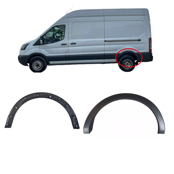 FITS FORD TRANSIT MK8 2014 ONWARD REAR WHEEL ARCH LEFT SIDE L/S N/S BLACK