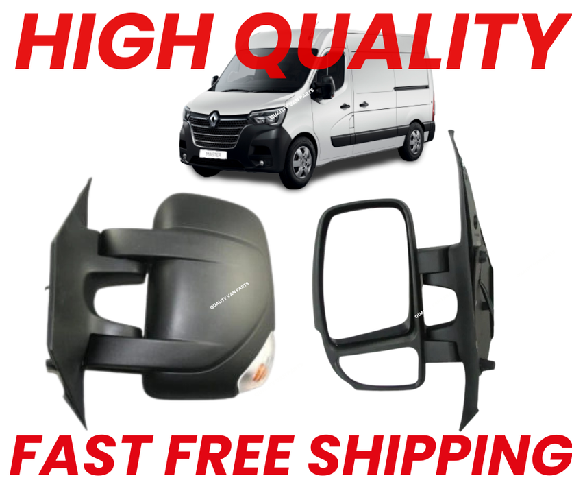 Renault Master 2010-2024 Door Wing Mirror Manual Black Short Arm Passenger Side LH