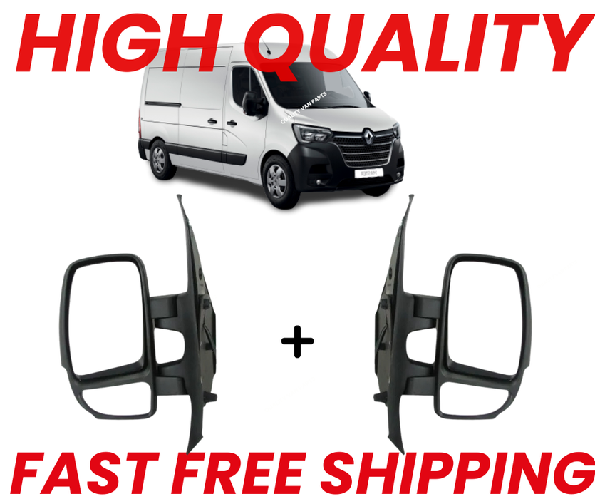 Renault Master 2010-2024 Door Wing Mirrors Manual Black Short Arm Left & Right Pair