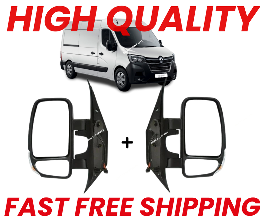 Fits Renault Master 2010-2024 Electric Door Wing Mirrors Short Arm Pair (Left + Right)