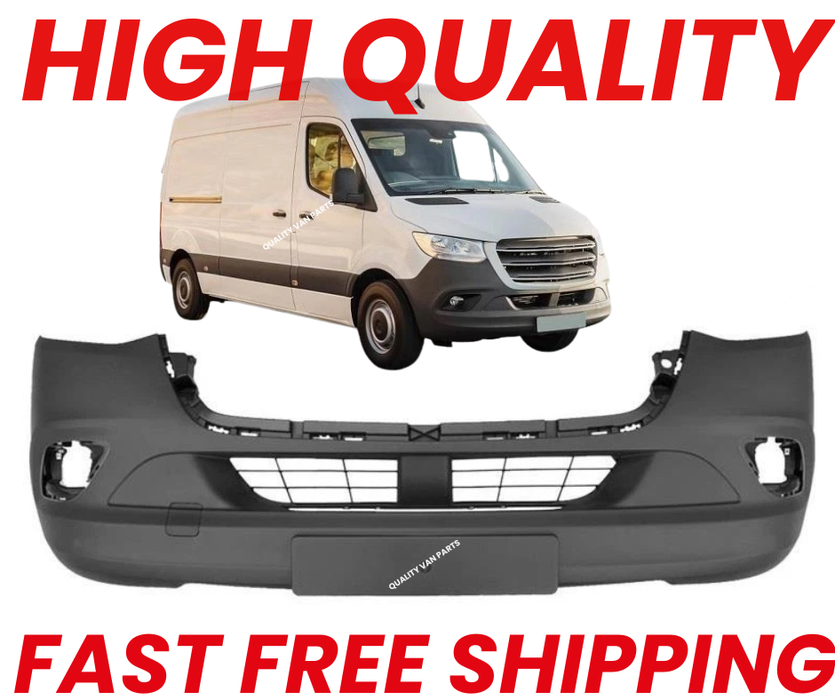 MERCEDES SPRINTER 2018 ON FRONT BUMPER WITH FOG HOLES TEXTURED NO PARKING SENSOR