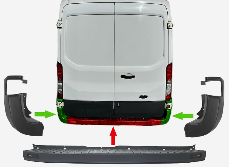 Rear Bumper Set For FORD Transit MK8 V363 08.2013 on