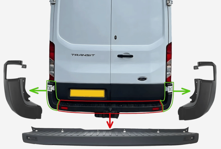 Rear Bumper Set For FORD Transit MK8 V363 08.2013 on