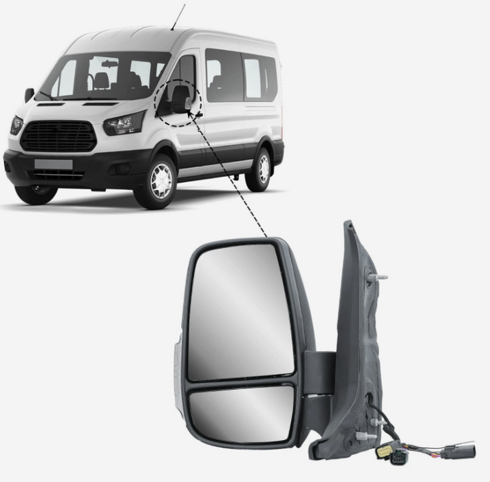 Ford Transit Mk8 2014-> Door Wing Mirror Manual Short Arm Passenger Side Left