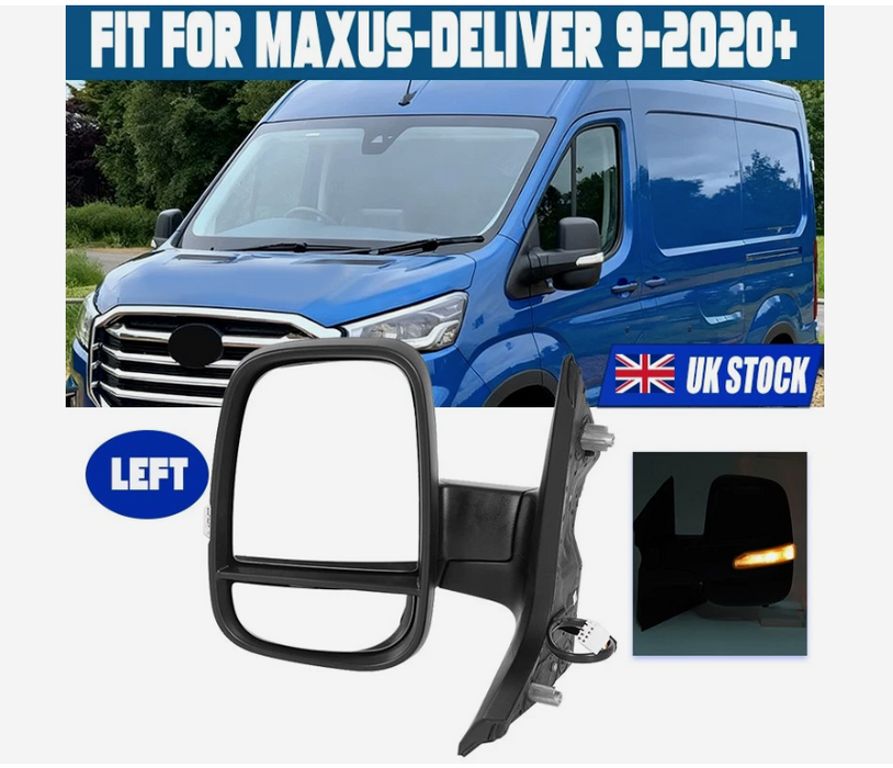 For MAXUS Deliver 9 eDELIVER 9 2020+ Left Door Wing Mirror Electric Heated N/S