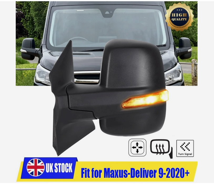 For MAXUS Deliver 9 eDELIVER 9 2020+ Left Door Wing Mirror Electric Heated N/S