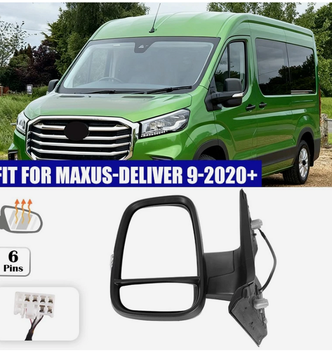 For MAXUS Deliver 9 eDELIVER 9 2020+ Left Door Wing Mirror Electric Heated N/S